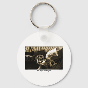 BADGE AND GUN KEY RING