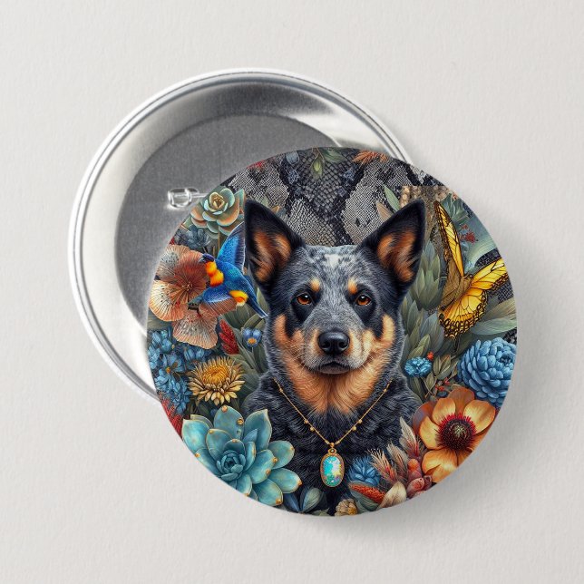 Badge Australian Cattle Dog Art (Front & Back)