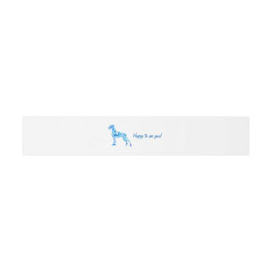 Badge Blue Dog Invitation Belly Band