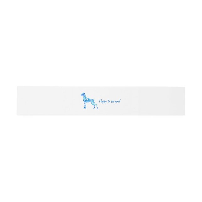 Badge Blue Dog Invitation Belly Band (Flat)