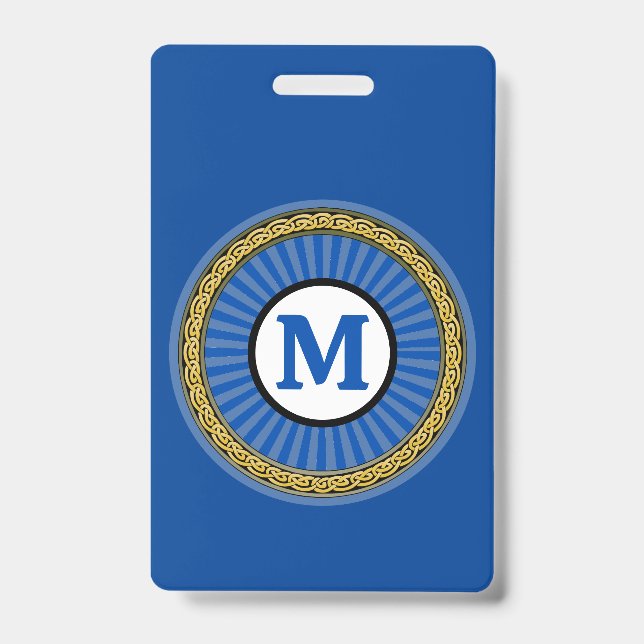 Badge -  Blue - Personalised - Add Initial ID Badge (Front)