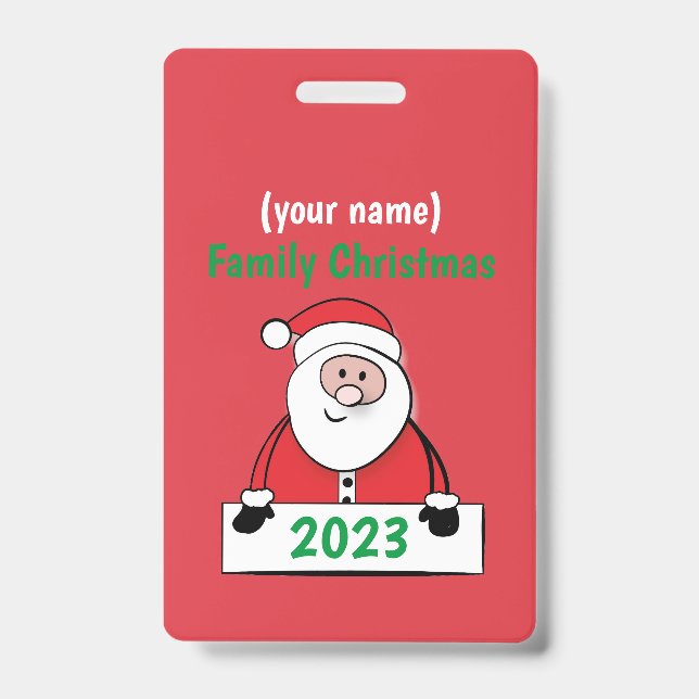 Badge - Custom Family Christmas (add name) ID Badge (Front)