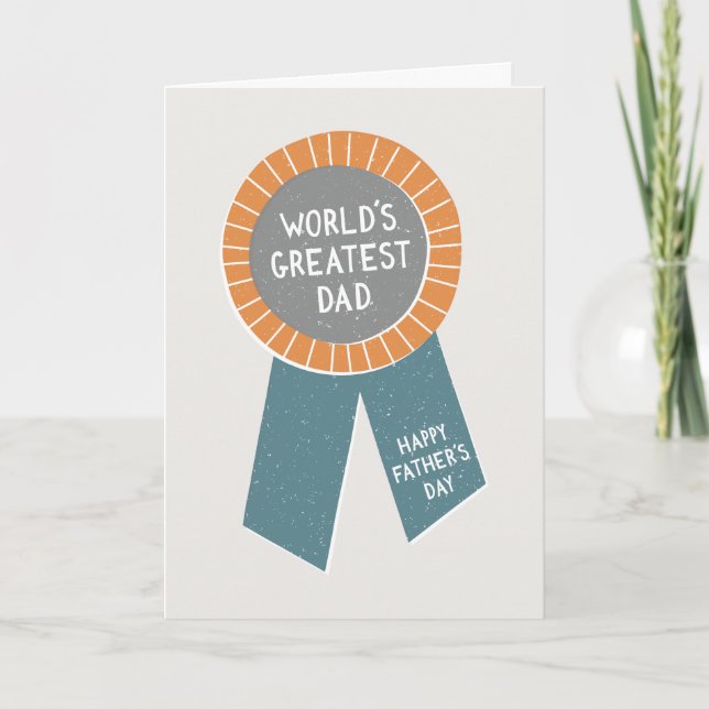 Badge Father's Day Card - Ocean Blue (Front)