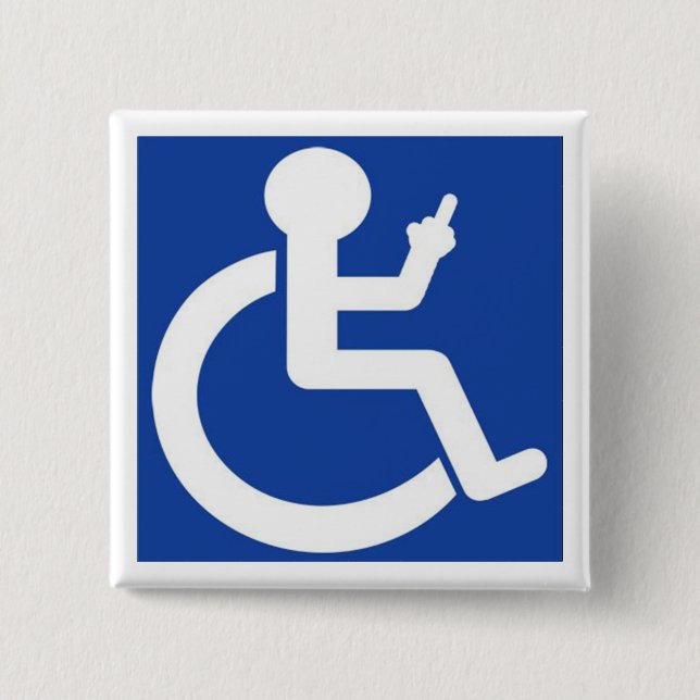 Badge - Funny Wheelchair Disable Badge (Front)