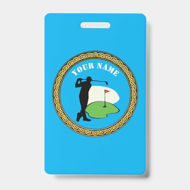 Badge Golf - Add Name - Golfer ID Badge (Front)