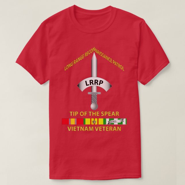 Badge LRRP Tip of the Spear Vietnam Vet w SVC T-Shirt (Design Front)