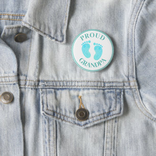 Badge - Proud Grandpa Blue Feet Boy