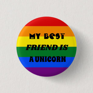 Badge RAINBOW BEST FRIEND IS UNICORN