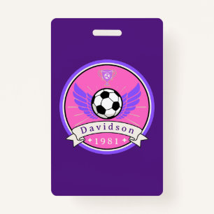 Badge - Soccer Football - Personalised - Add Name ID Badge