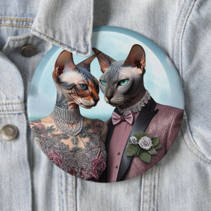 Badge Sphynx Cat Valentine Anniversary