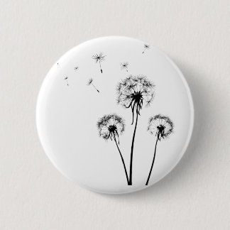 Badge with dandelion on white background