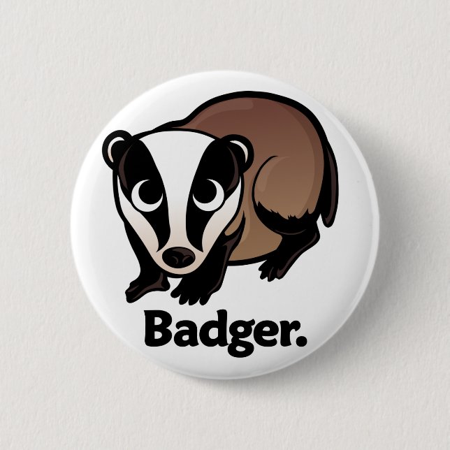 Badger. 6 Cm Round Badge (Front)