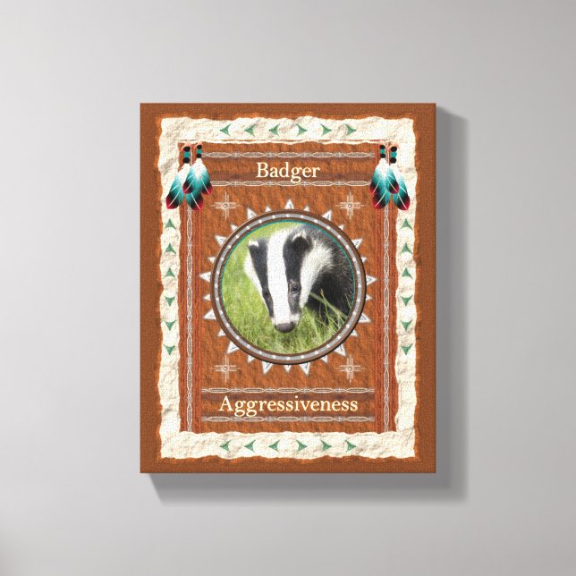 Badger Aggressiveness Energy Canvas Print (Front)