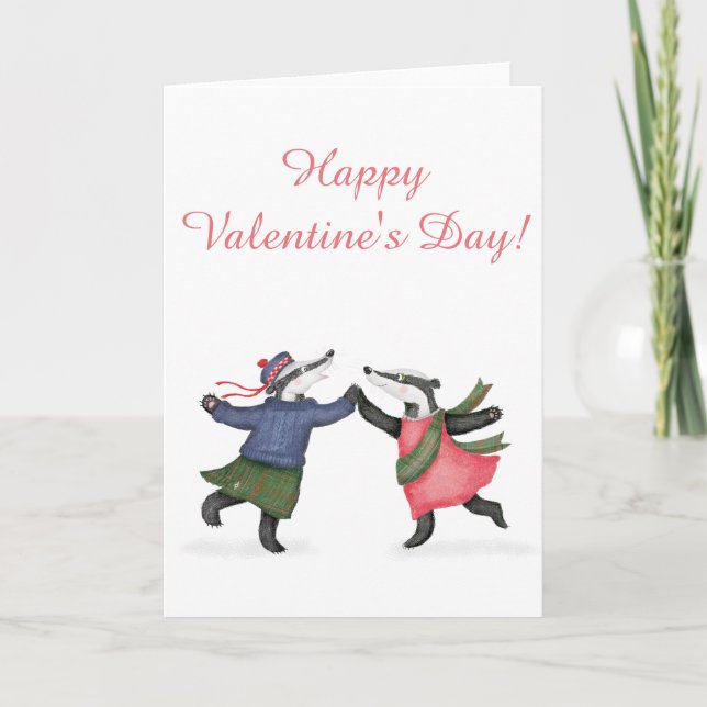 Badger ceilidh Valentine's card (Front)