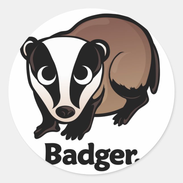 Badger. Classic Round Sticker (Front)