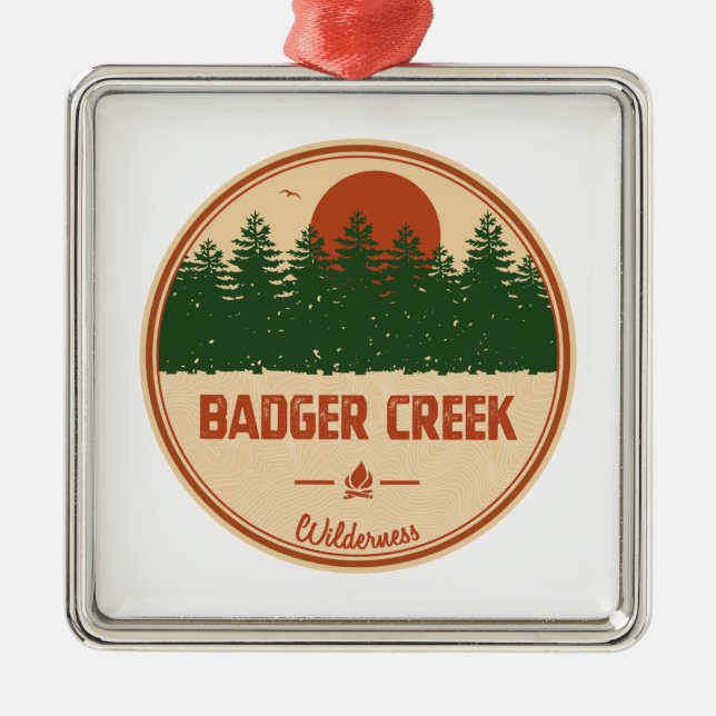 Badger Creek Wilderness Oregon Metal Tree Decoration (Front)