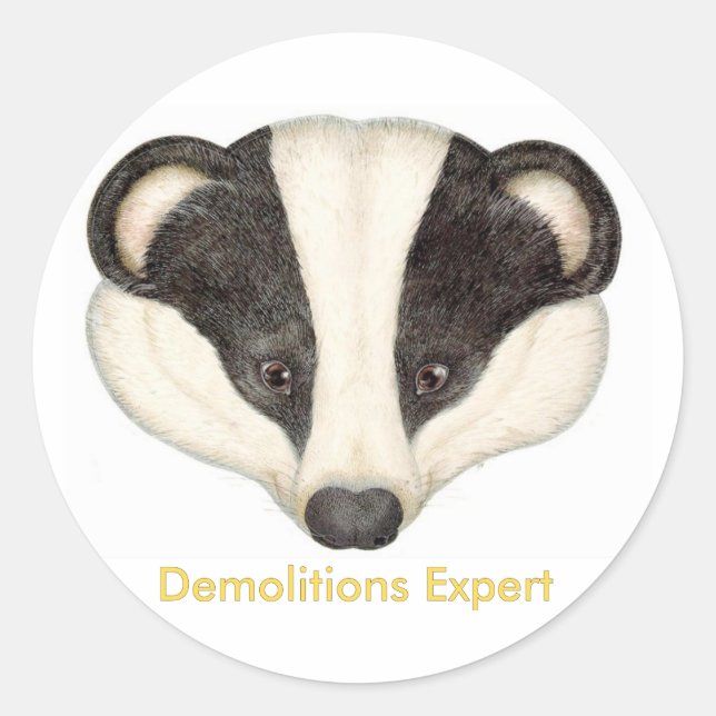Badger Demolitions Expert Classic Round Sticker (Front)