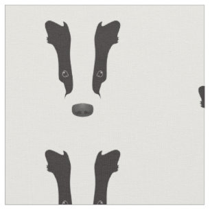 Badger Face Silhouette Fabric