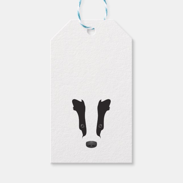 Badger Face Silhouette Gift Tags (Front)