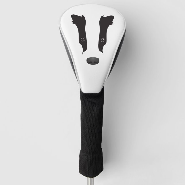 Badger Face Silhouette Golf Head Cover (Front)