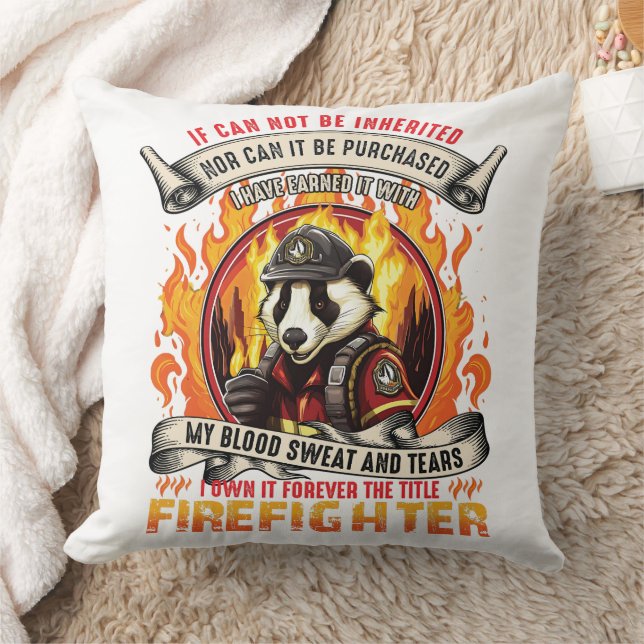 Badger Firefighter Cushion (Blanket)
