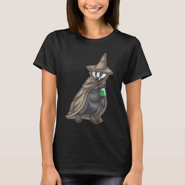 Badger Halloween Witch T-Shirt (Front)