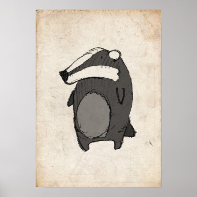 Badger Illustration Poster (Front)