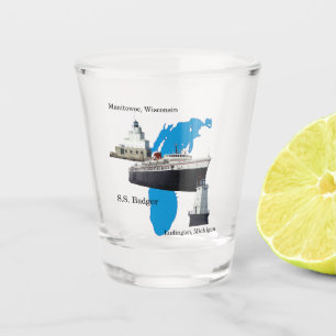 Badger Lake Michigan shot glass
