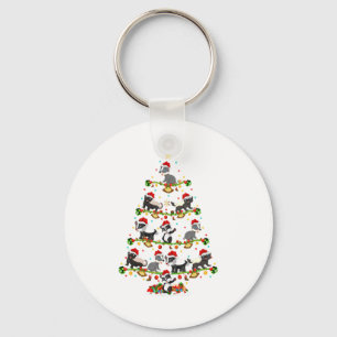 Badger Lights Xmas Santa Badger Christmas Tree  Key Ring