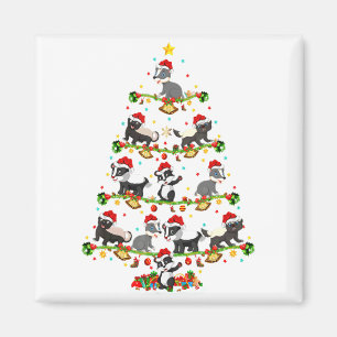 Badger Lights Xmas Santa Badger Christmas Tree Magnet