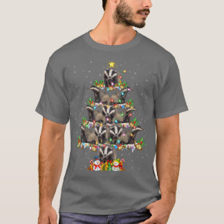 Badger Lover Xmas Lighting Santa Badger Christmas  T-Shirt