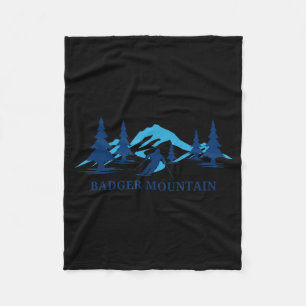 Badger mountain washington ski resort skiing skier fleece blanket