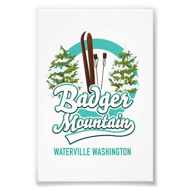 Badger Mountain Waterville Washington Ski logo Photo Print (Front)