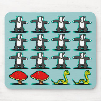 Badger mushroom snake mouse pad