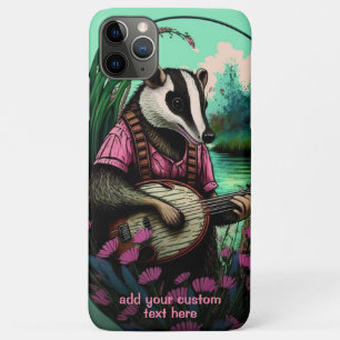 Badger Playing Banjo Wildflower Cottagecore Custom Case-Mate iPhone Case