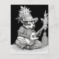 Badger playing guitar with pineapple birthday
