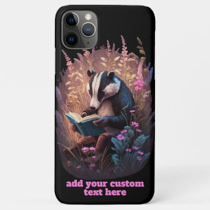 Badger Read Book Wildflower Cottagecore Custom Case-Mate iPhone Case