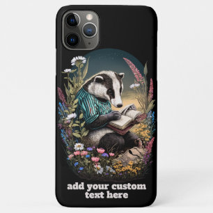 Badger Read Book Wildflower Cottagecore Custom Case-Mate iPhone Case