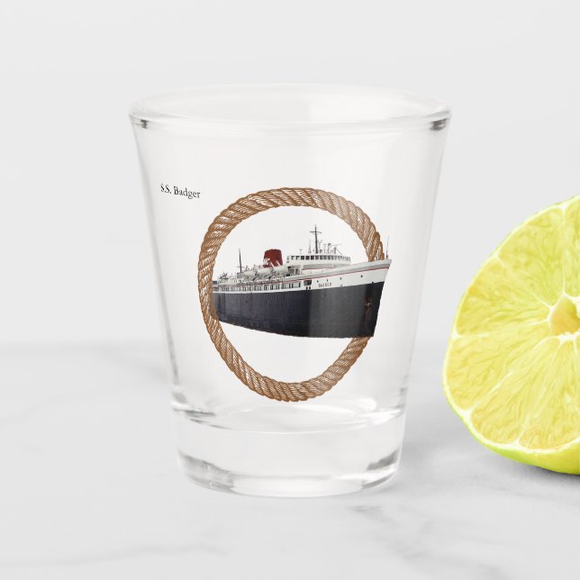 Badger rope shot glass (Front)