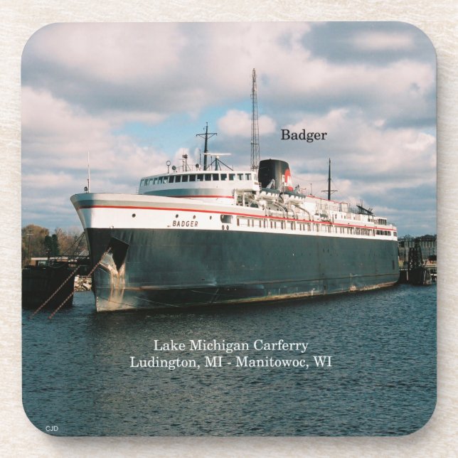 Badger set of 6 hard plastic coasters (Front)