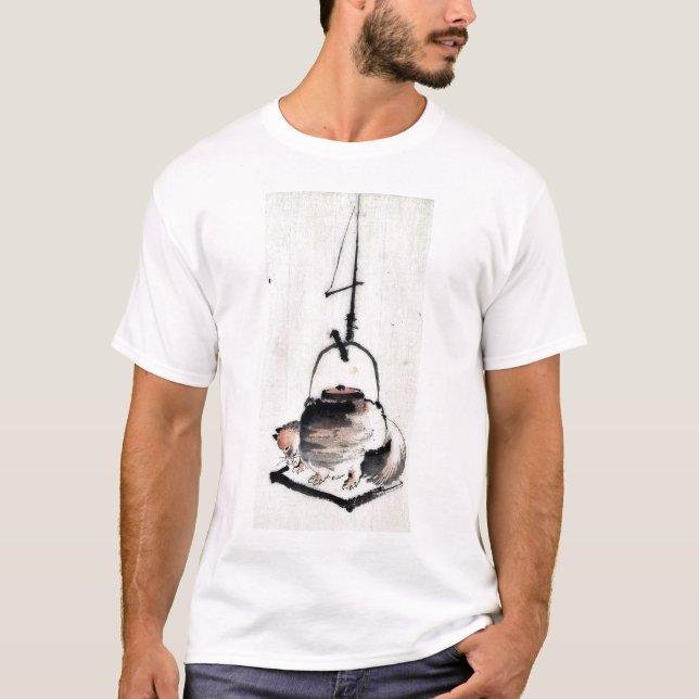 Badger tea kettle Ukiyoe T-Shirt (Front)