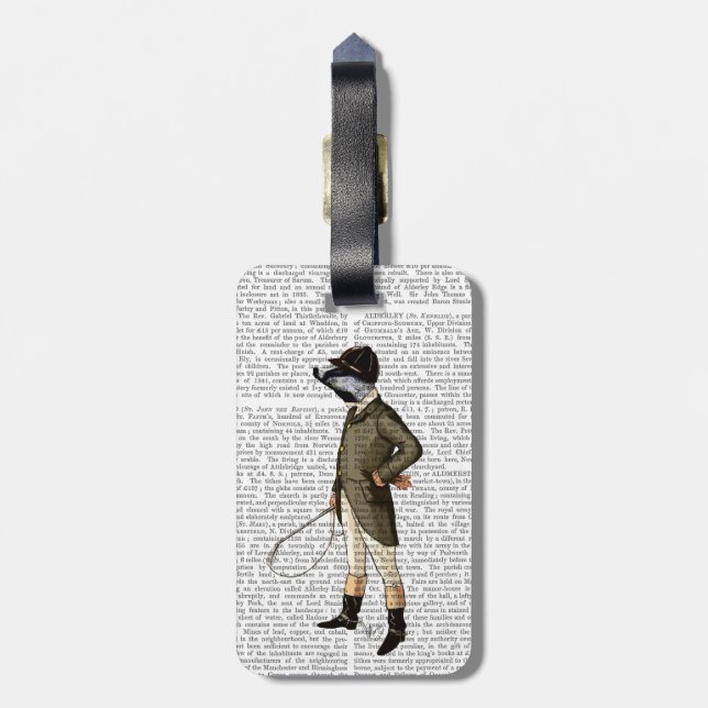 Badger The Rider Full Luggage Tag (Back Vertical)
