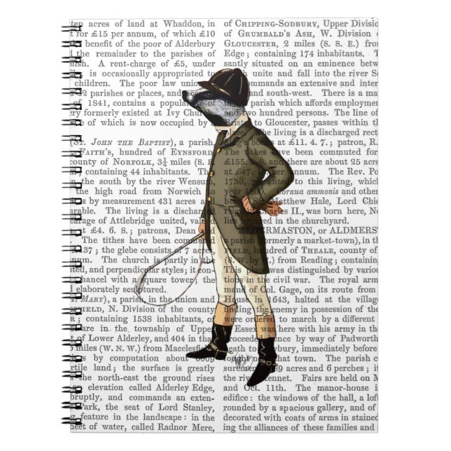 Badger The Rider Full Spiral Notebook (Front)