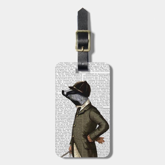 Badger The Rider Portrait Luggage Tag (Front Vertical)