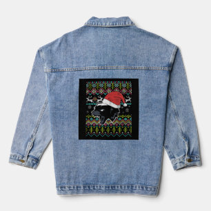 Badger Ugly Christmas Denim Jacket
