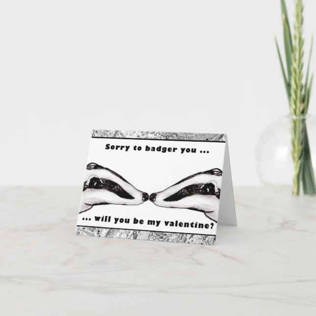 Badger valentines day card (a109) (Front)