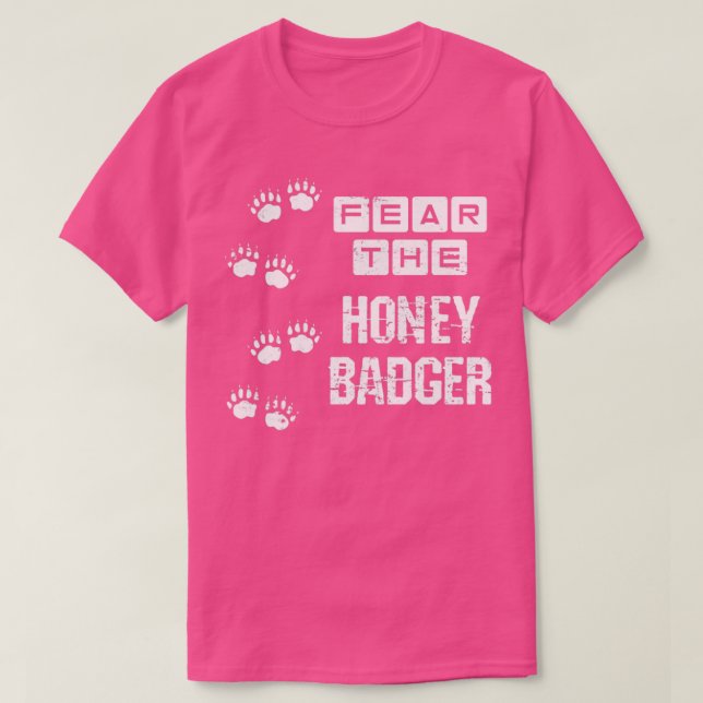 Badgers Retro Fear The Honey Badger T-Shirt (Design Front)