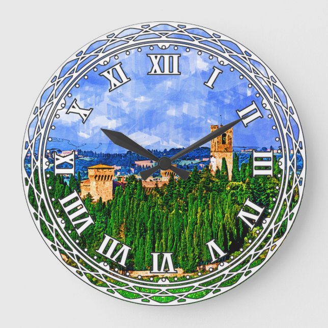 Badia A Passignano. Chianti. Tuscany. Italy. Large Clock (Front)