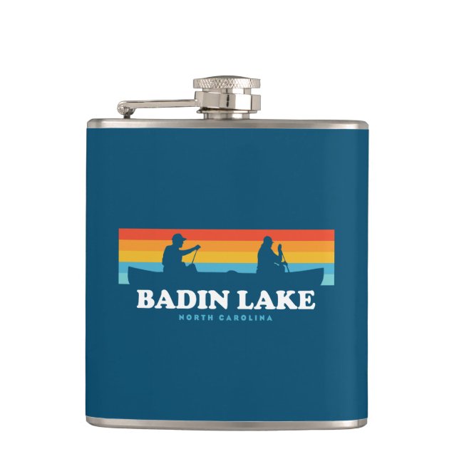 Badin Lake North Carolina Canoe Hip Flask (Front)
