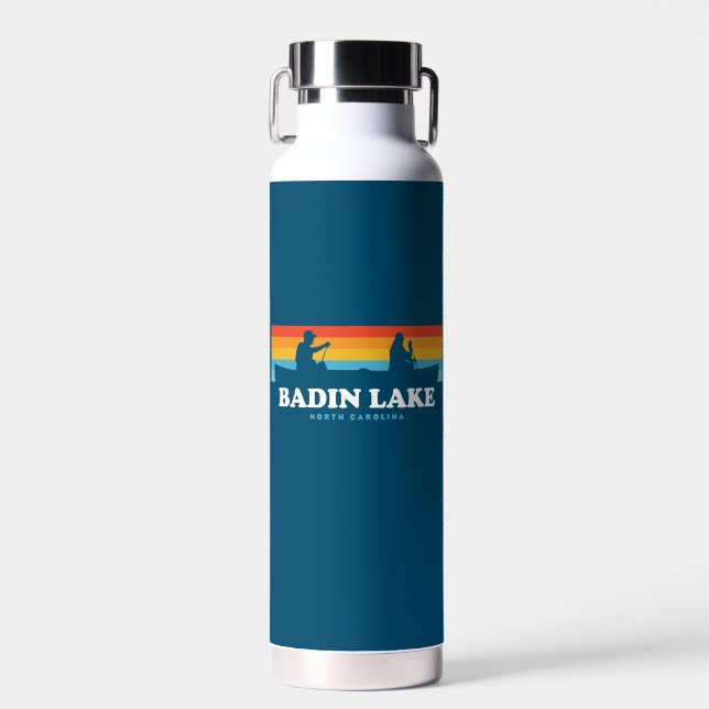Badin Lake North Carolina Canoe Water Bottle (Front)